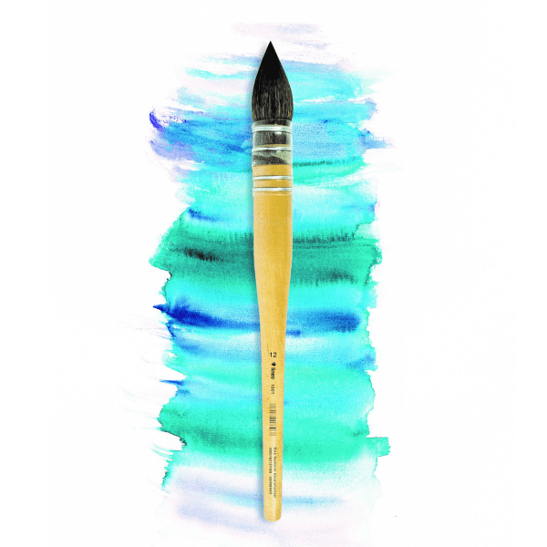 French Watercolor Brush. Lineo Edition Elke Memmler, synthetic squirrel hair, wooden handle, synthetic quill