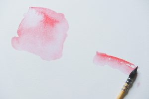 French Water Color Brush and pink watercolour 