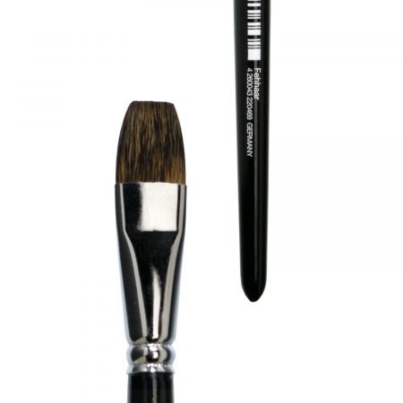 lineo water colour brushes bright, pure squirrel hair, seamless nickel ferrules, short blacklacquered handles