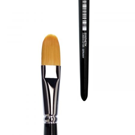 Watercolor brush (Series 194) filbert, golden synthetic hair “Toray”, seamless nickel ferrules, short black-lacquered handles.