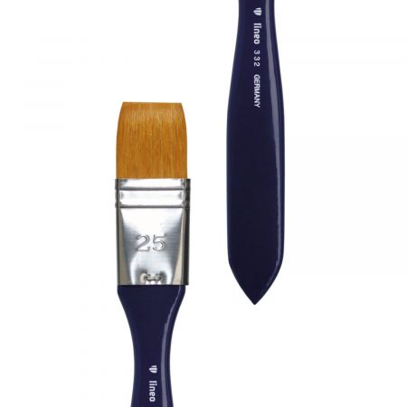 Acrylic and Varnish brush bright, golden synthetic hair “Toray”, stainless steel ferrule, short indigo-lacquered handle.