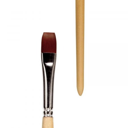 Acrylic brushes bright “lineo PERFECT ACRYL”, elastic red-brown synthetic hair, seamless nickel ferrule, long natural-lacquered wooden handle.