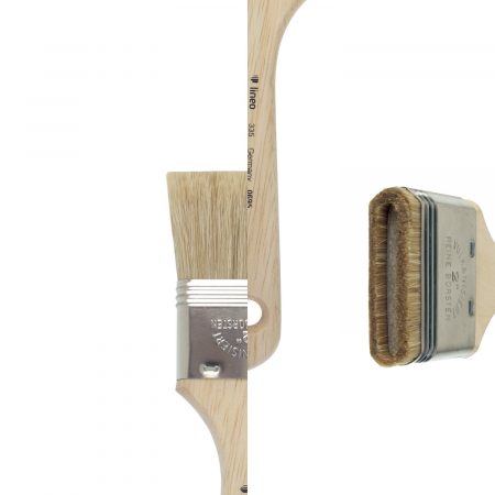 Bright brushes for special effects, whitebristles, tin ferrules, short not-lacquered handles