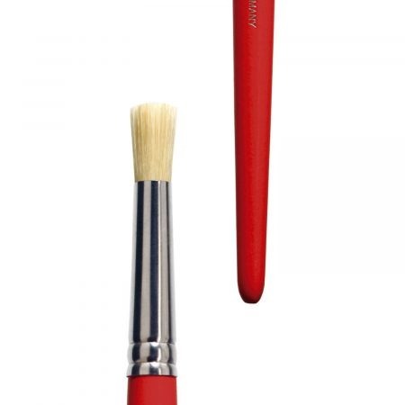 Stencil brush (Series 525), white-bleached bristles, tin ferrules, short red-lacquered handles.