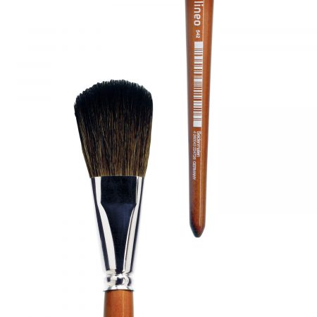 Silk painting brush (Series 542) oval bright, mixed fine hair, nickel ferrules, short cedar-lacquered handles.