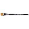 Aquarellpinsel, flach, Toray Synthetikhaar, Silberzwinge, kurzer schwarzer Holzstiel. lineo Germany