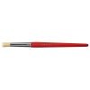 Schablonierpinsel, reine helle Borste, Blechzwinge, roter Pinselstiel, lineo Germany